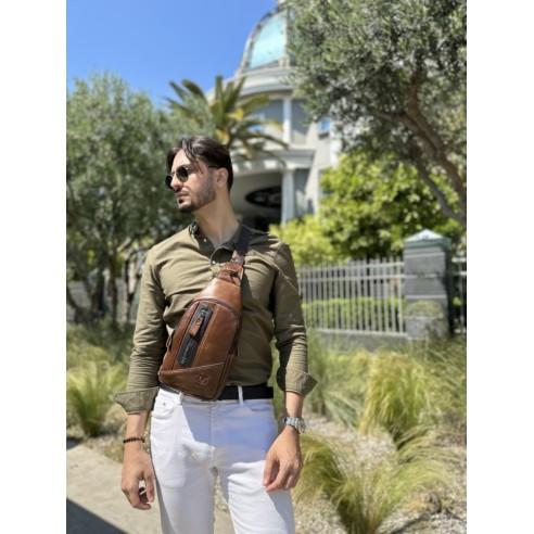Δερμάτινο τσαντάκι body Bull Captain XB 126 καφέ 2