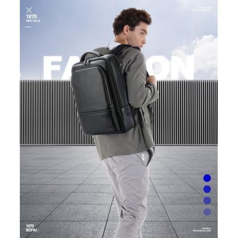 Δερμάτινο Σακίδιο πλάτης 24L Laptop 15,6” Bopai 61-70111 μαύρο 2