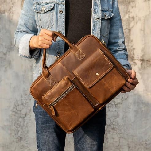 Δερμάτινος χαρτοφύλακας Cardinal 7212 oil red brown 3