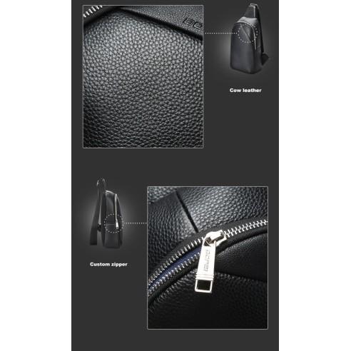 Δερμάτινο τσαντάκι crossbody Bopai 11-122901 μαύρο 3