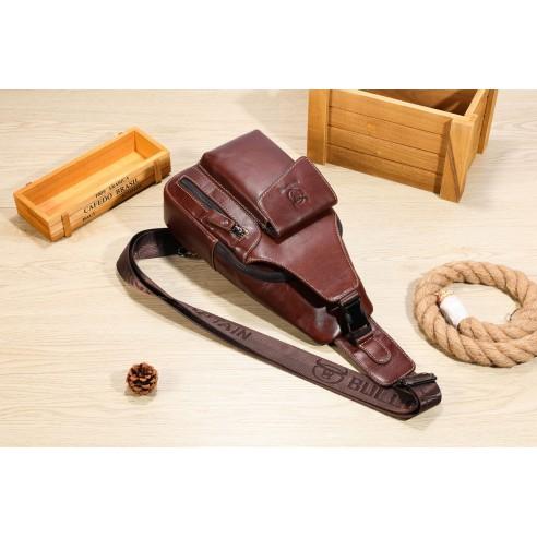 Δερμάτινο τσαντάκι body Bull Captain XB 128 σκούρο καφέ 3