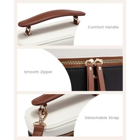 Τσαντάκι Χειρός Χιαστί Lovevook WB4311 beige black brown 4