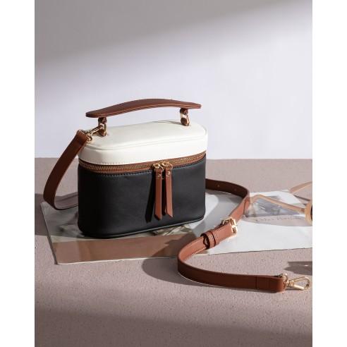 Τσαντάκι Χειρός Χιαστί Lovevook WB4311 beige black brown 3