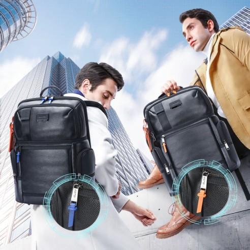 Δερμάτινο Σακίδιο πλάτης Αντικλεπτικό 28L Laptop 17,3” Bopai 61-121971 μαύρο 3