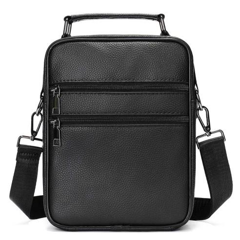 Τσαντάκι Ώμου Ανδρικό από Γνήσιο Δέρμα Cardinal 6102 black 4