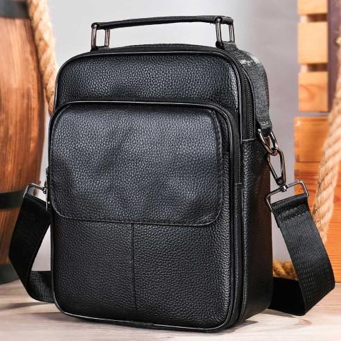 Τσαντάκι Ώμου Ανδρικό από Γνήσιο Δέρμα Cardinal 6102 black 3
