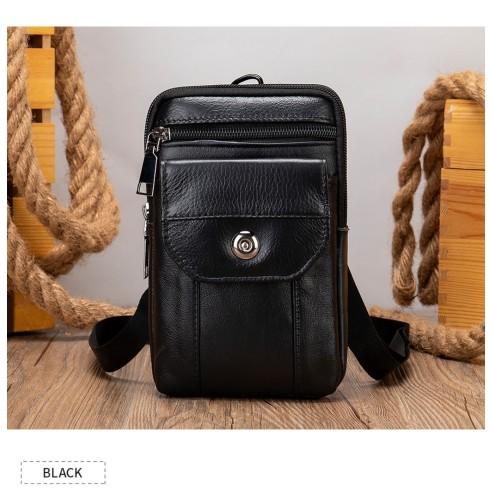 Δερμάτινο τσαντάκι ώμου Cardinal 7538 black 3