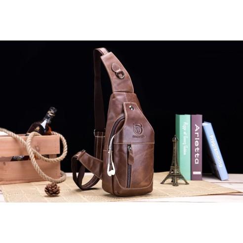 Δερμάτινο τσαντάκι crossbody Bull Captain XB 019 καφέ 3