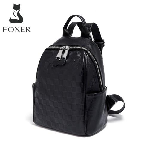 Δερμάτινo Γυναικείo Σακίδιο Πλάτης Foxer SF900116YF μαύρο 4