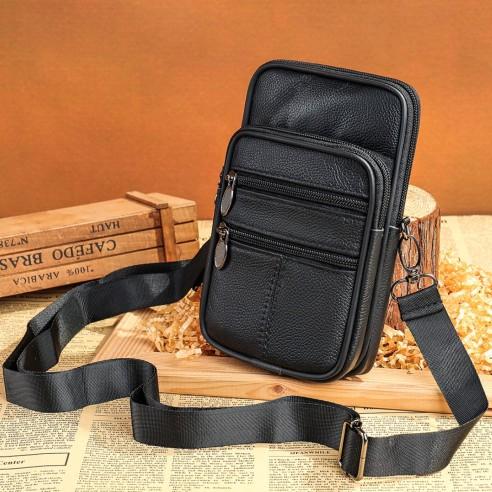Δερμάτινο τσαντάκι ώμου Cardinal 3103 black 3