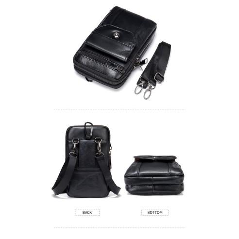 Δερμάτινο τσαντάκι ώμου Cardinal 7538 black 4