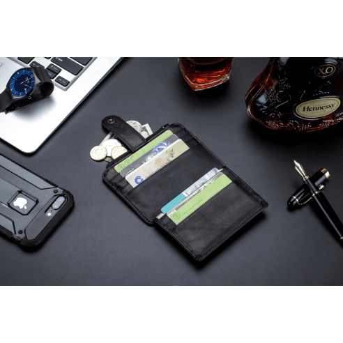Δερμάτινο πορτοφόλι καρτοθήκη Bull Captain KB 00 μαύρο 2