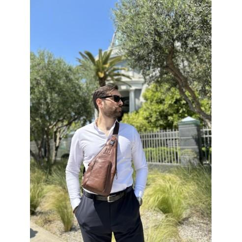 Δερμάτινο τσαντάκι body Bull Captain XB 086 καφέ 2