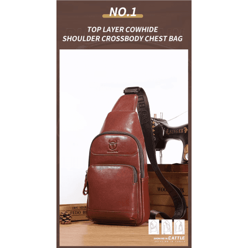 Δερμάτινο τσαντάκι body Bull Captain XB097 καφέ 5