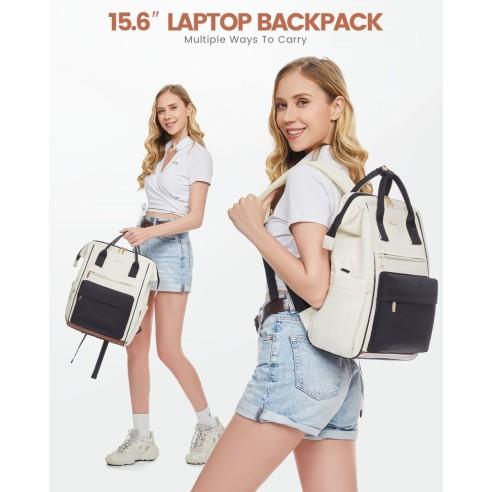 Γυναικείο Σακίδιο με USB Lovevook 15,6'' MB2146 beige/black 2