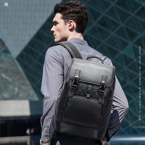 Σακίδιο πλάτης Δερμάτινο 20L Laptop 15,6” Bopai 61-128811 μαύρο 2