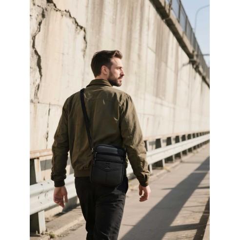 Τσαντάκι Ώμου Ανδρικό Bull Captain DJB 030 μαύρο 2