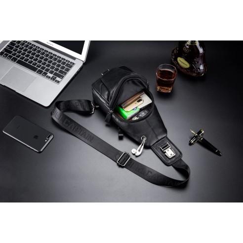 Δερμάτινο τσαντάκι body Bull Captain XB 095 μαύρο 3