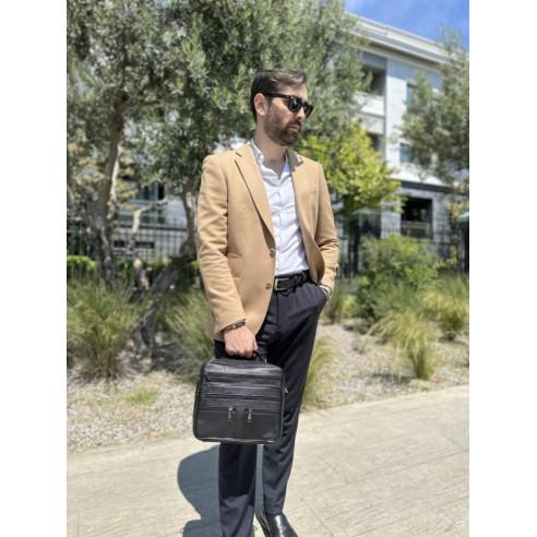 Δερμάτινος μικρός χαρτοφύλακας/Τσαντάκι Ώμου Cardinal 6015 μαύρο 3