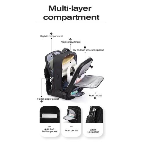 Backpack καμπίνας 29L 15,6” Bange 1800 μαύρο 3