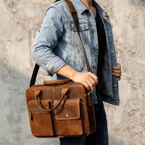 Δερμάτινος χαρτοφύλακας Cardinal 7212 oil red brown 2
