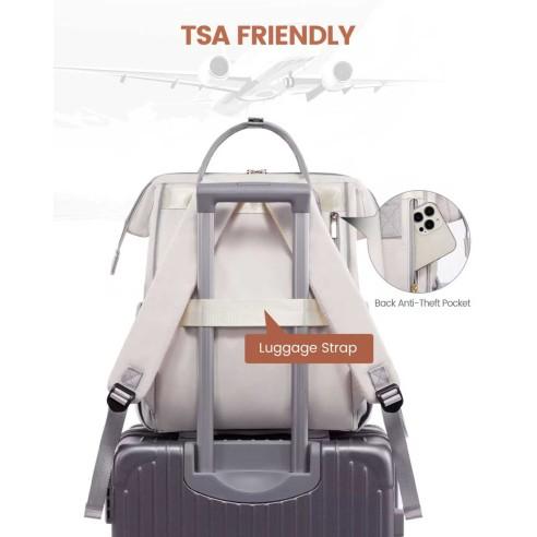 Γυναικείο Σακίδιο USB Lovevook 15,6'' MB2146 beige gray brown 5