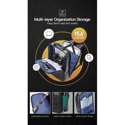 Δερμάτινο Σακίδιο πλάτης Αντικλεπτικό 24L Laptop 15,6” Bopai 61-120761 μαύρο 3