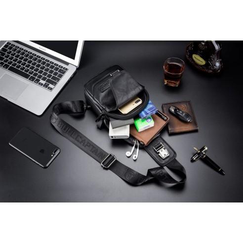 Δερμάτινο τσαντάκι body Bull Captain XB 095 μαύρο 4