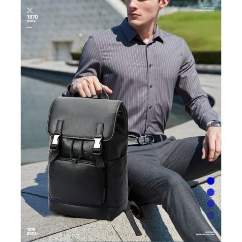 Σακίδιο πλάτης Δερμάτινο 20L Laptop 15,6” Bopai 61-128811 μαύρο 4