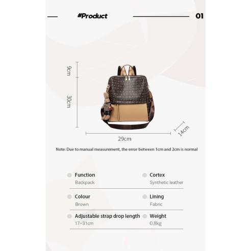 Γυναικείo Σακίδιο Πλάτης PVC Foxer 9151057F καφέ 4