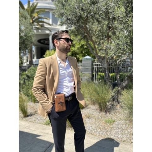 Δερμάτινο τσαντάκι ώμου Bull Captain ΥΒ043V σκούρο καφέ 2