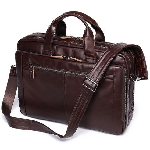 Δερμάτινος χαρτοφύλακας Cardinal 9207 red coffee 4