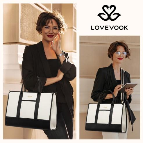 Γυναικείο σετ τσάντας χιαστί/χειρός Lovevook 17,3'' WB3058 black/beige 2