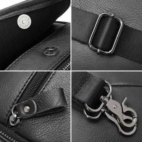 Δερμάτινο τσαντάκι ώμου Cardinal 6093 black 5