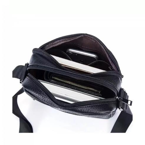 Δερμάτινο τσαντάκι ώμου Cardinal 7705 black 2