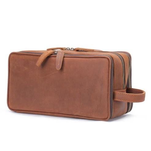 Super Προσφορά Δερμάτινο Νεσεσέρ – Τσαντάκι Χειρός Cardinal 3007 coffee