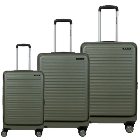 Σετ 3 βαλίτσες Newcom ABS+PC σετ 3 τεμαχίων N1605 green